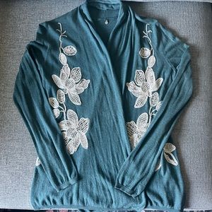 Anthropologie Knitted and Knotted Morning Petals Cardigan